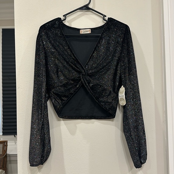NWT Altar’d State black shimmer top- large - Picture 1 of 4